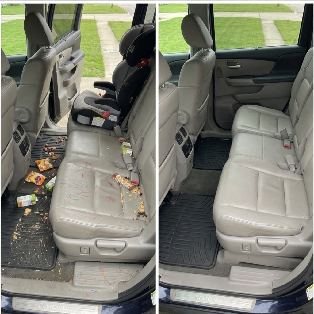 Honda interior before and after detailing